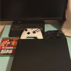 Xbox One S Console Bundle with Black Console and White/Black Controllers